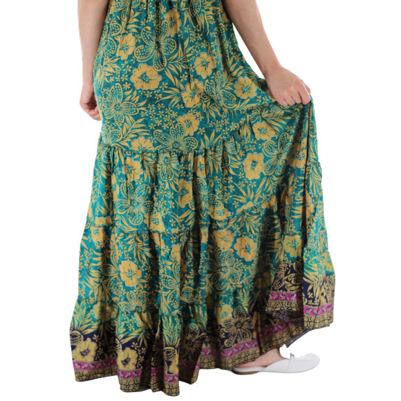 La Fiorentina Floral "Andrea" Maxi Dress with V-Neckline - Picture 3 of 4